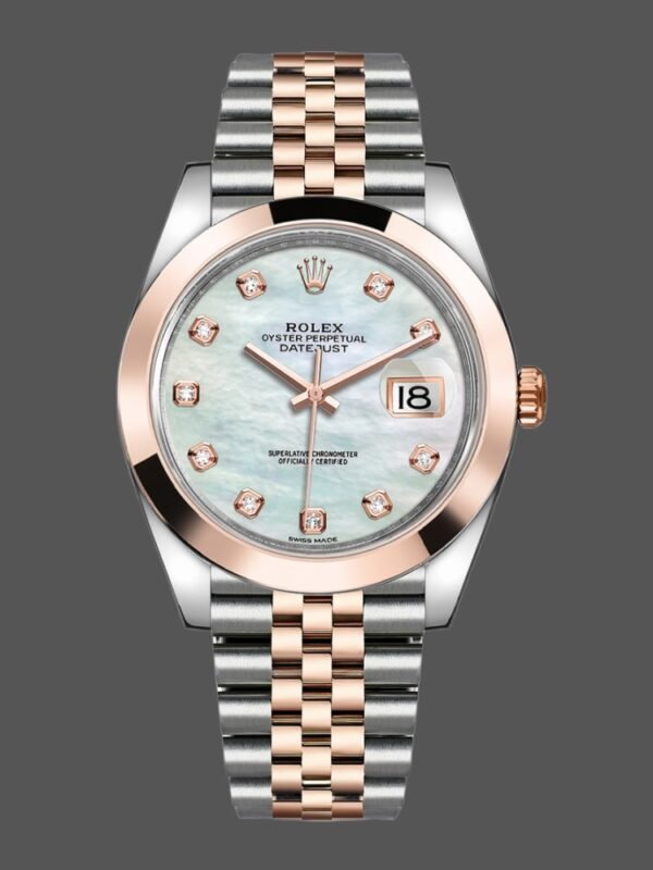 Rolex Datejust 126301 White Mother of Pearl Diamond Dial 41MM Mens Replica Watch - Image 1
