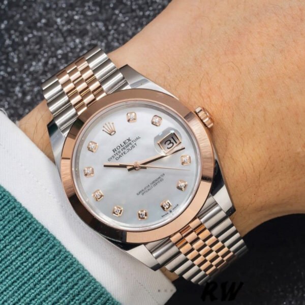 Rolex Datejust 126301 White Mother of Pearl Diamond Dial 41MM Mens Replica Watch - Image 4