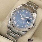 Rolex Datejust 126334 Fluted Bezel Blue Roman Numeral Dial 41MM Mens Replica Watch - Image 3