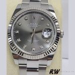 Rolex Datejust 126334 Fluted Bezel Dark Rhodium Grey Dial 41MM Mens Replica Watch - Image 2