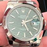 Rolex Datejust 126334 Fluted Bezel Green Motif Dial 41MM Mens Replica Watch - Image 3