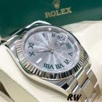 Rolex Datejust 126334 Fluted Bezel Grey Wimbledon Dial 41MM Mens Replica Watch - Image 3