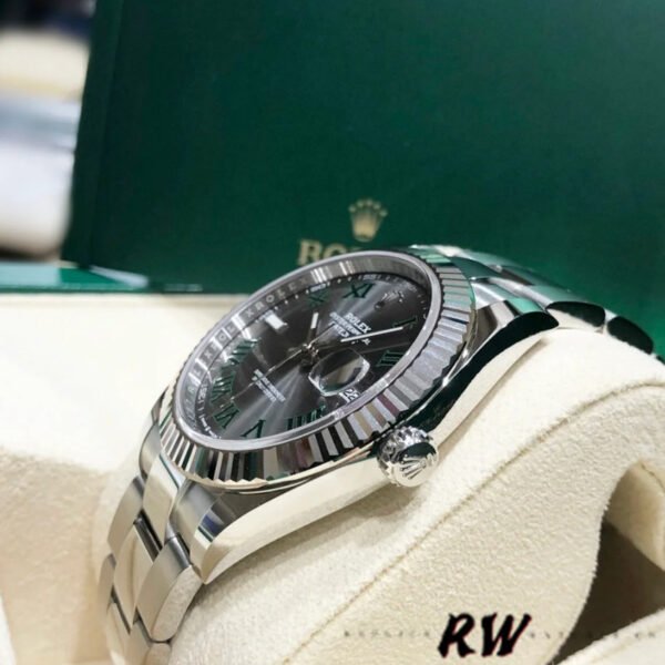 Rolex Datejust 126334 Fluted Bezel Grey Wimbledon Dial 41MM Mens Replica Watch - Image 4