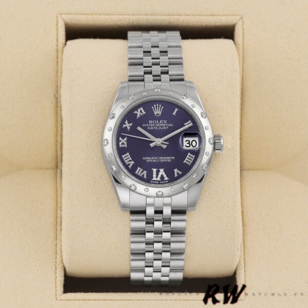 Rolex Datejust 178344 Purple Dial VI Diamonds 31MM Lady Replica Watch - Image 2