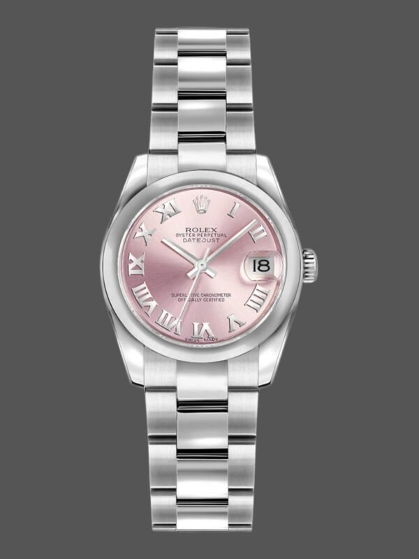 Rolex Datejust 179160 Oyster Bracelet Pink Roman Dial 26MM Lady Replica Watch - Image 1