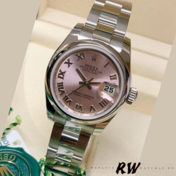 Rolex Datejust 179160 Oyster Bracelet Pink Roman Dial 26MM Lady Replica Watch - Image 2