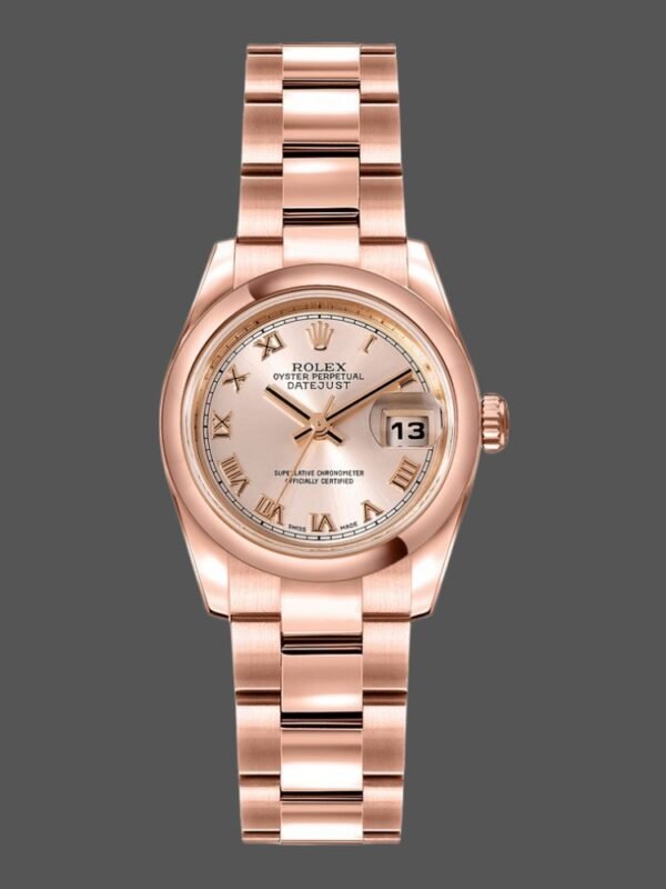 Rolex Datejust 179165 Everose Gold Pink Roman Dial 26MM Lady Replica Watch - Image 1