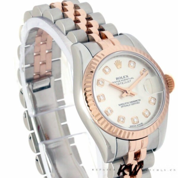 Rolex Datejust 179171 Silver Diamonds Dial Fluted Bezel 26MM Lady Replica Watch - Image 2