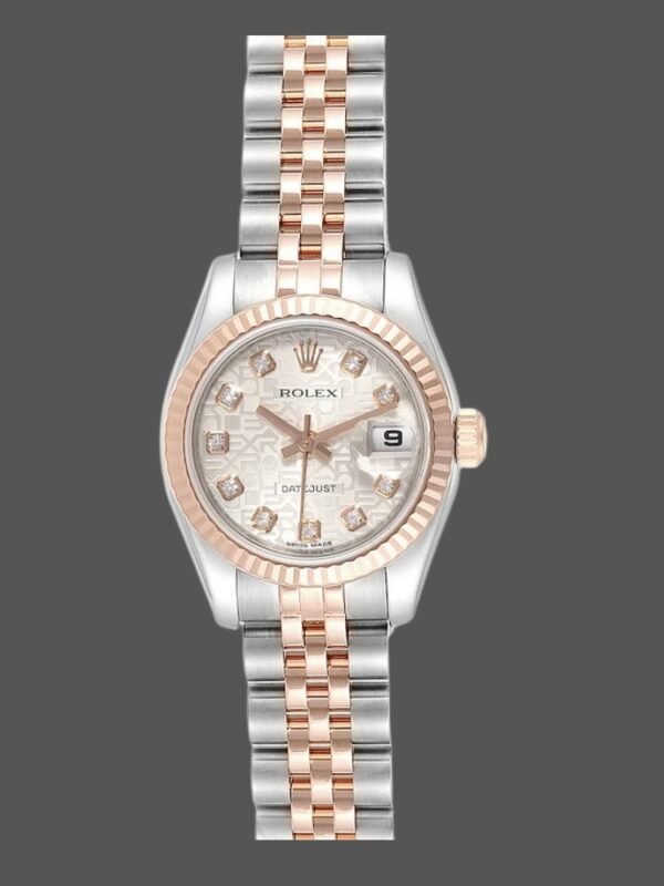 Rolex Datejust 179171 Silver jubilee anniversary Dial Fluted Bezel 26MM Lady Replica Watch - Image 1