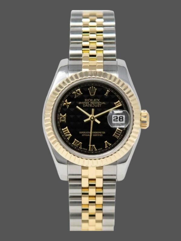 Rolex Datejust 179173 Black Dial Fluted Bezel 26MM Lady Replica Watch - Image 1