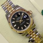 Rolex Datejust 179173 Black Index Dial Fluted Bezel 26MM Lady Replica Watch - Image 3