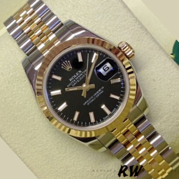 Rolex Datejust 179173 Black Index Dial Fluted Bezel 26MM Lady Replica Watch - Image 3