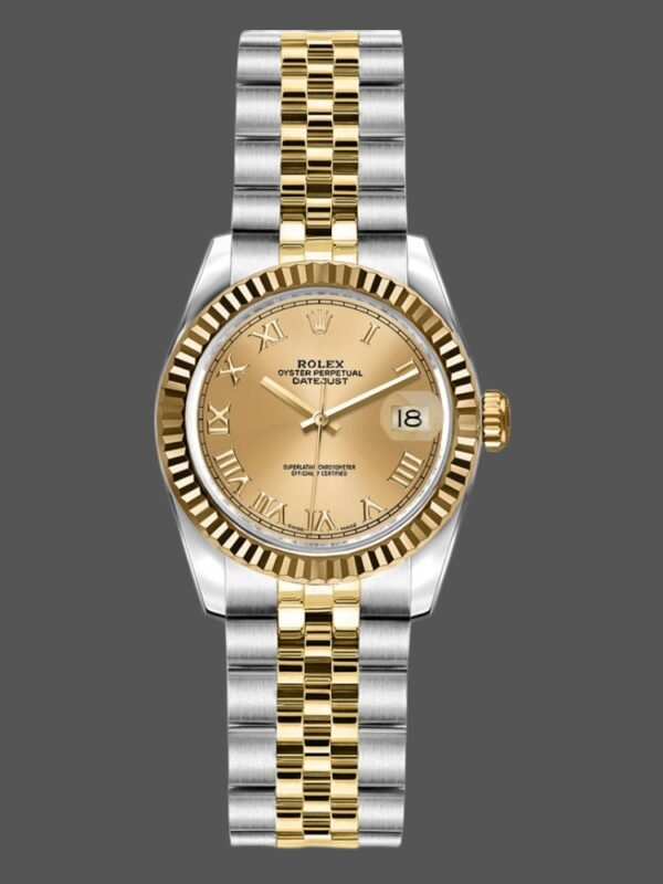 Rolex Datejust 179173 Champagne Roman Numeral Dial 26MM Lady Replica Watch - Image 1