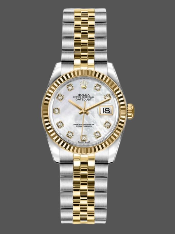 Rolex Datejust 179173 White MOP Dial Fluted Bezel 26MM Lady Replica Watch - Image 1