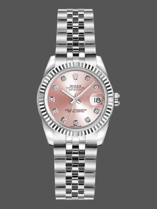 Rolex Datejust 179174 Pink Diamond Dial Fluted Bezel 26MM Lady Replica Watch - Image 1