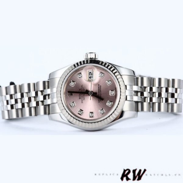 Rolex Datejust 179174 Pink Diamond Dial Fluted Bezel 26MM Lady Replica Watch - Image 4
