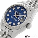 Rolex Datejust 179174 Sodalite Diamond Dial Fluted Bezel 26MM Lady Replica Watch - Image 4