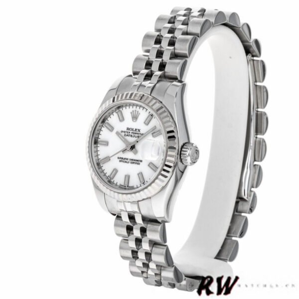 Rolex Datejust 179174 White Index Dial Fluted Bezel 26MM Lady Replica Watch - Image 3