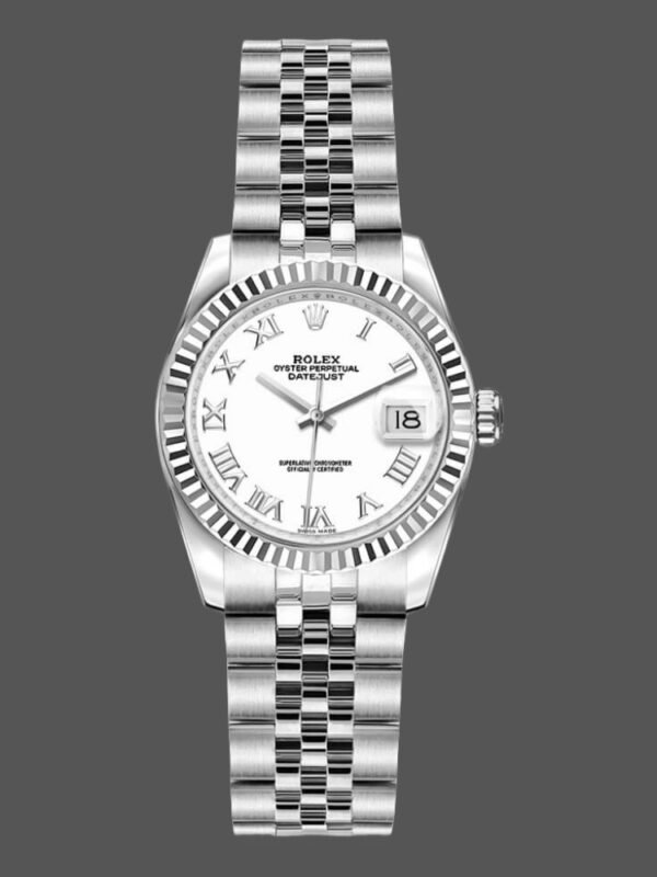 Rolex Datejust 179174 White Roman Dial Fluted Bezel 26MM Lady Replica Watch - Image 1