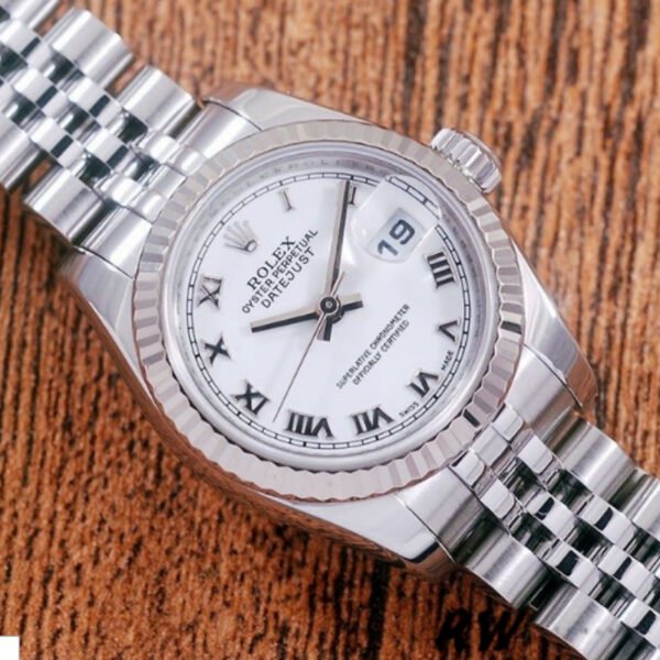 Rolex Datejust 179174 White Roman Dial Fluted Bezel 26MM Lady Replica Watch - Image 3