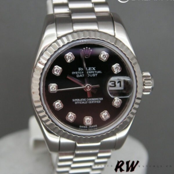 Rolex Datejust 179179 Black Diamond Dial Fluted Bezel 26MM Lady Replica Watch - Image 2