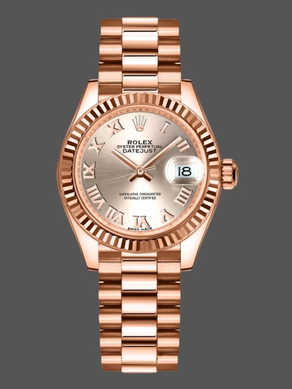 Rolex Datejust 279166 Dark Grey Roman Numeral Dial Domed Bezel 28mm Lady Replica Watch - Image 1