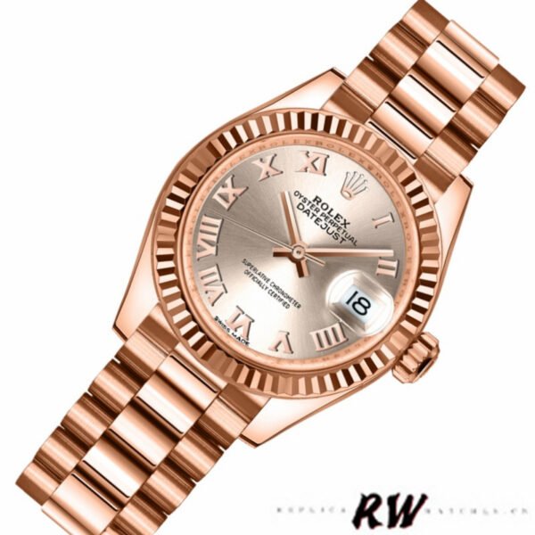 Rolex Datejust 279166 Dark Grey Roman Numeral Dial Domed Bezel 28mm Lady Replica Watch - Image 2
