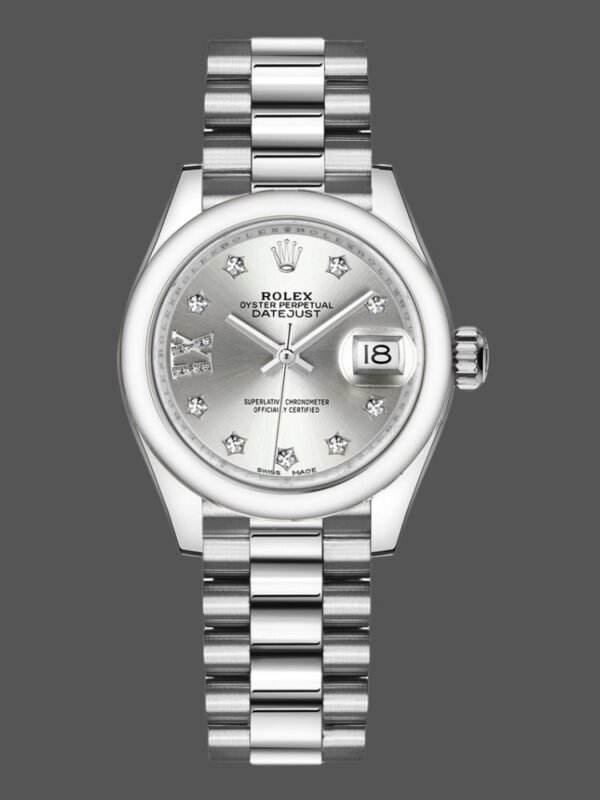Rolex Datejust 279166 Silve Dial Diamond Domed Bezel 28mm Lady Replica Watch - Image 1