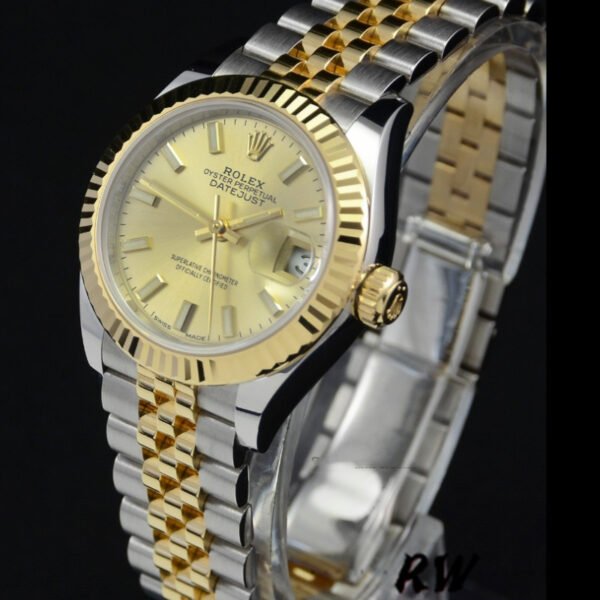 Rolex Datejust 279173 Champagne Index Dial Fluted Bezel 28mm Lady Replica Watch - Image 5