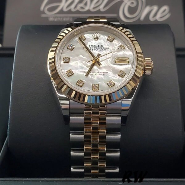 Rolex Datejust 279173 Mother Of Pearl Diamond Dial Fluted Bezel 28mm Lady Replica Watch - Image 5