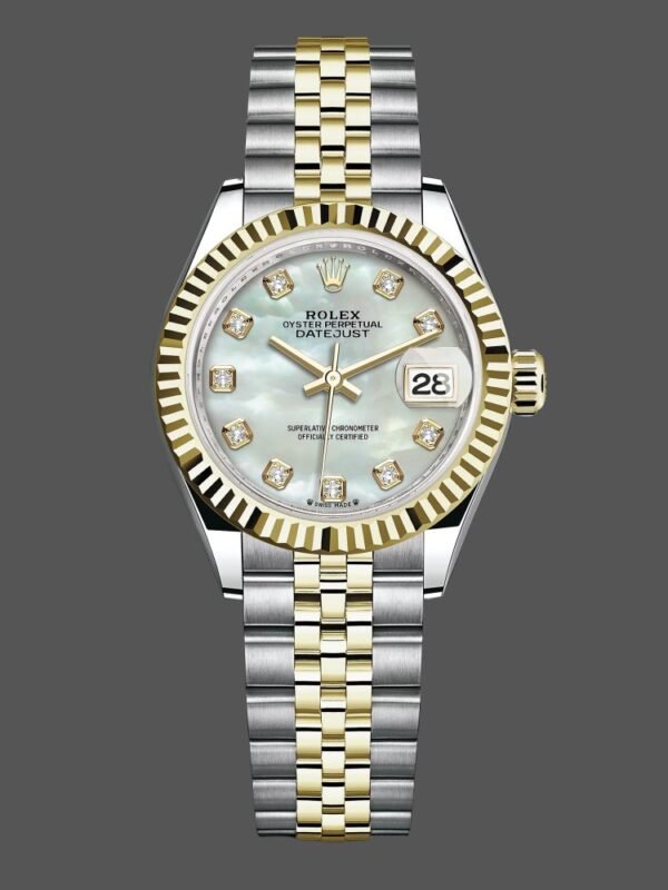 Rolex Datejust 279173 Mother Of Pearl Diamond Dial Fluted Bezel 28mm Lady Replica Watch - Image 1