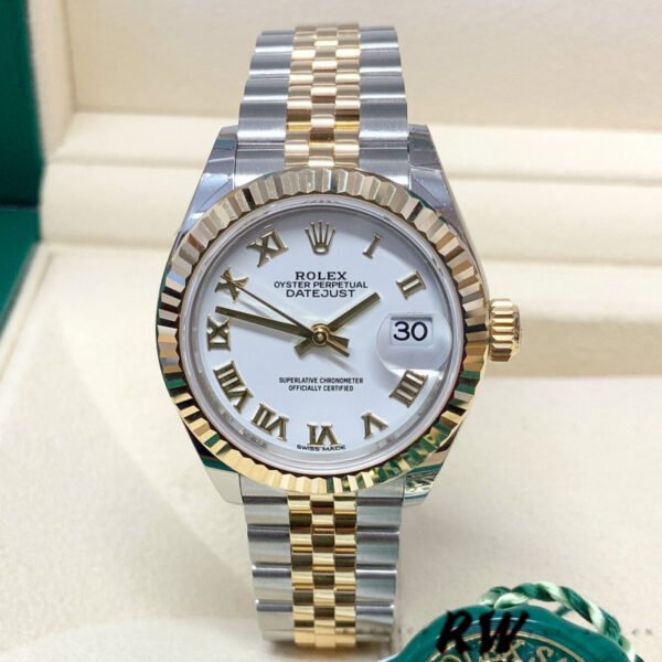 Rolex Datejust 279173 White Roman Numeral Dial Fluted Bezel 28mm Lady Replica Watch - Image 2