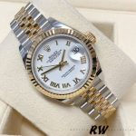 Rolex Datejust 279173 White Roman Numeral Dial Fluted Bezel 28mm Lady Replica Watch - Image 4