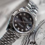 Rolex Datejust 279174 Stainless Steel Dark Grey Diamond Dial 28mm Lady Replica Watch - Image 3
