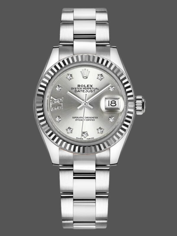 Rolex Datejust 279174 Stainless Steel Silver Diamond Dial 28mm Lady Replica Watch - Image 1