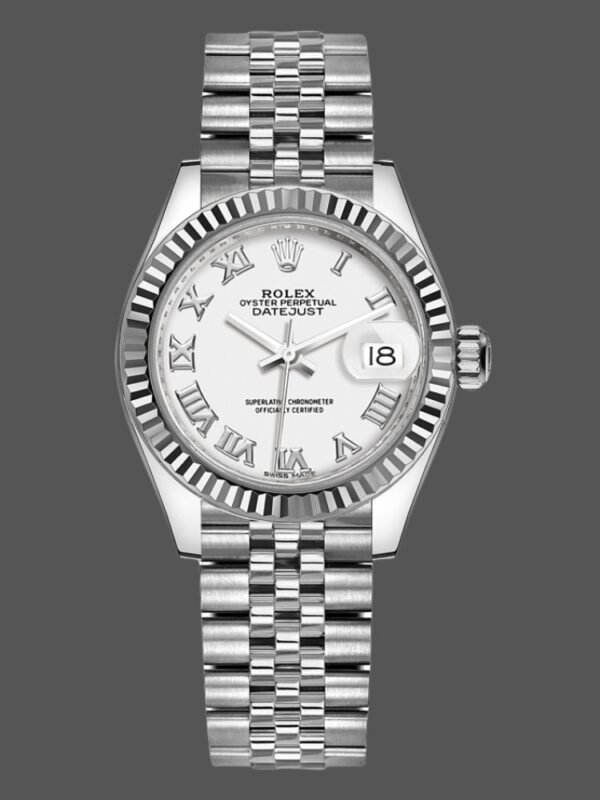 Rolex Datejust 279174 Stainless Steel White Roman Numeral Dial 28mm Lady Replica Watch - Image 1