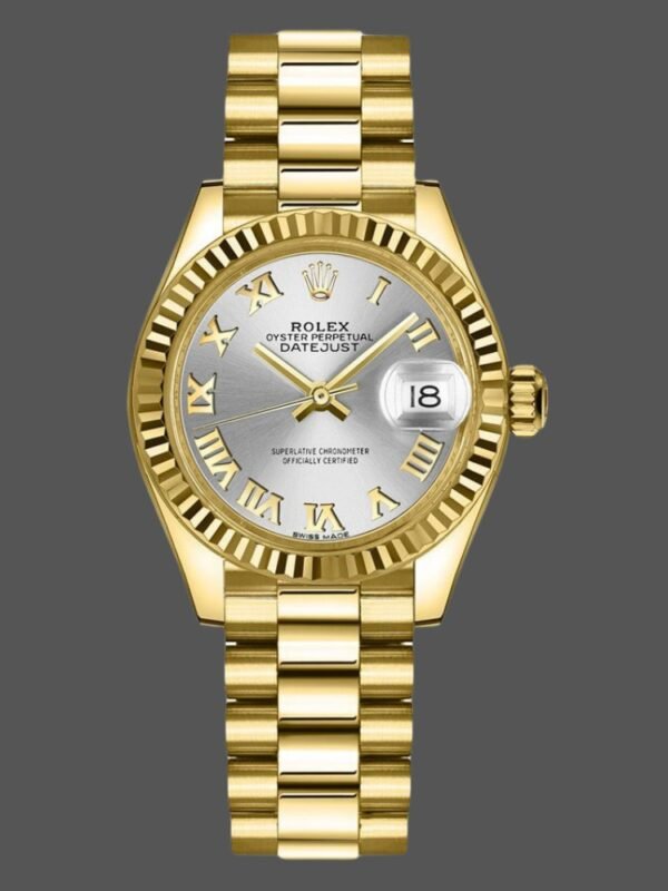 Rolex Datejust 279178 Silver Roman Dial Fluted Bezel 28mm Lady Replica Watch - Image 1