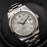 Rolex Datejust II 116334 Silver Diamond Dial 41mm Mens Replica Watch - Image 3