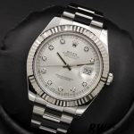 Rolex Datejust II 116334 Silver Diamond Dial 41mm Mens Replica Watch - Image 2
