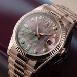Rolex Day-Date 118205 Dark Mother of Pearl Black Dial 36mm Unisex Replica Watch - Image 2