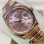 Rolex Day-Date 118205 Pink Diamond Dial 36mm Unisex Replica Watch - Image 3