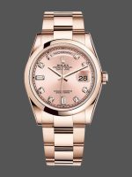 Rolex Day-Date 118205 Rose Gold Pink Diamond Dial 36mm Unisex Replica Watch