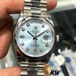 Rolex Day-Date 118206 Ice Blue Dial Diamond Platinum 36mm Unisex Replica Watch - Image 2