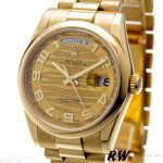 Rolex Day-Date 118208 Arabic Numeral Wave Champagne Dial 36mm Unisex Replica Watch - Image 2