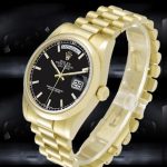 Rolex Day-Date 118208 Black Dial Automatic Yellow Gold 36mm Unisex Replica Watch - Image 3