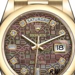 Rolex Day-Date 118208 Black MOP Diamond Dial 36mm Unisex Replica Watch - Image 2
