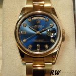 Rolex Day-Date 118208 Blue Diamond Dial 36mm Unisex Replica Watch - Image 2
