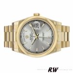 Rolex Day-Date 118208 Silver Dial Domed Bezel 36mm Unisex Replica Watch - Image 3
