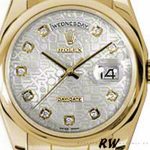 Rolex Day-Date 118208 Silver Diamond Jubilee Dial 36mm Unisex Replica Watch - Image 2