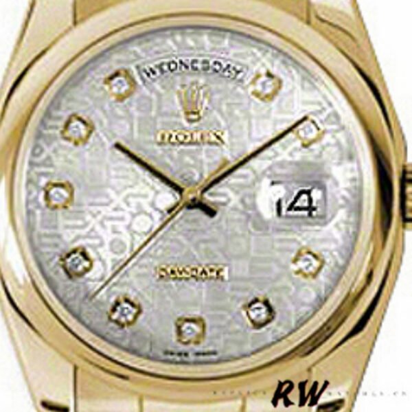 Rolex Day-Date 118208 Silver Diamond Jubilee Dial 36mm Unisex Replica Watch - Image 2